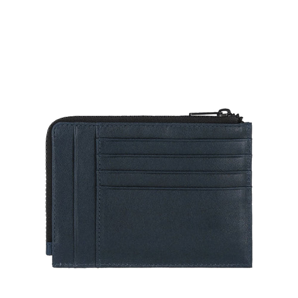 PIQUADRO Blaues Leder-Kartenhalter-Portemonnaie Harper Line - PU1243APR