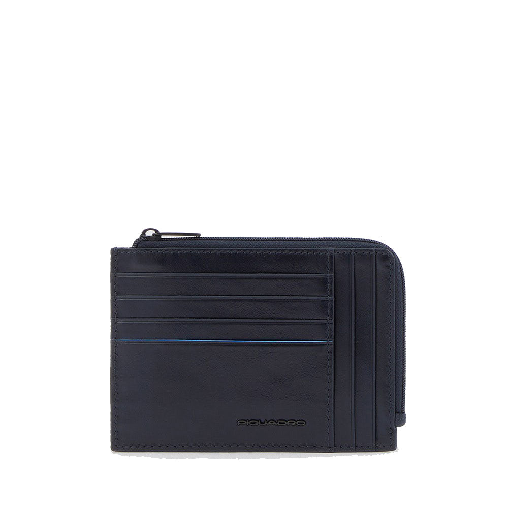 Portafoglio Porta Carte PIQUADRO In Pelle Blu con Protezione RFID Linea B2 Revamp - PU1243B2VR