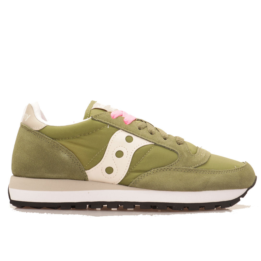 Saucony Damenschuhe Original Jazz Sneakers Oliv - Creme