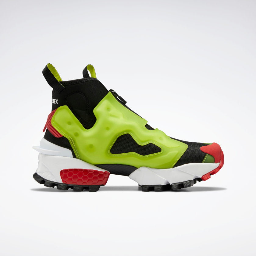 REEBOK Herrenschuhe Instapump Fury X-Linie Sneakers in Goretex Infinium in den Farben Acid Green und Black