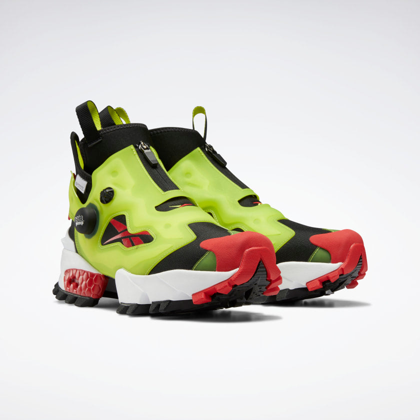 Scarpe Uomo REEBOK Sneakers linea Instapump Fury X in Goretex Infinium colore Verde Acido e Nero