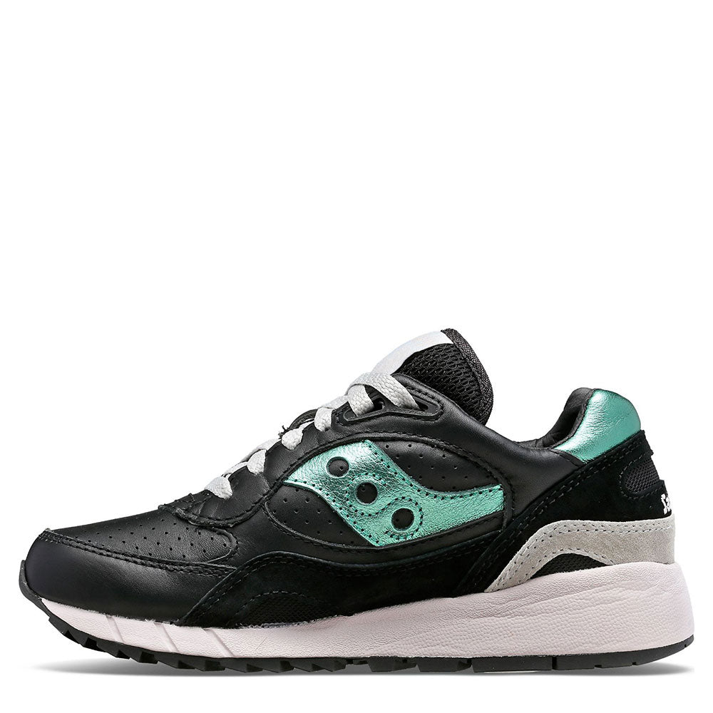 Scarpe Donna Saucony Sneakers Shadow 6000 in Pelle Colore Black - Aquamarine