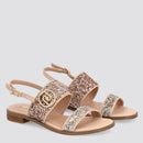 Damenschuhe LIU JO Flache Glitzersandalen in Roségold