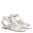 Scarpe Donna LIU JO Sandali Flat con Glitter e Logo colore Bianco