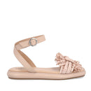 Scarpe Donna LIU JO Sandali Flat in Pelle e Rafia colore Rosa Antico