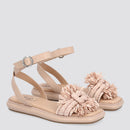 Scarpe Donna LIU JO Sandali Flat in Pelle e Rafia colore Rosa Antico