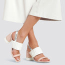 Scarpe Donna LIU JO Sandali con Tacco e Maxi Logo colore Bianco