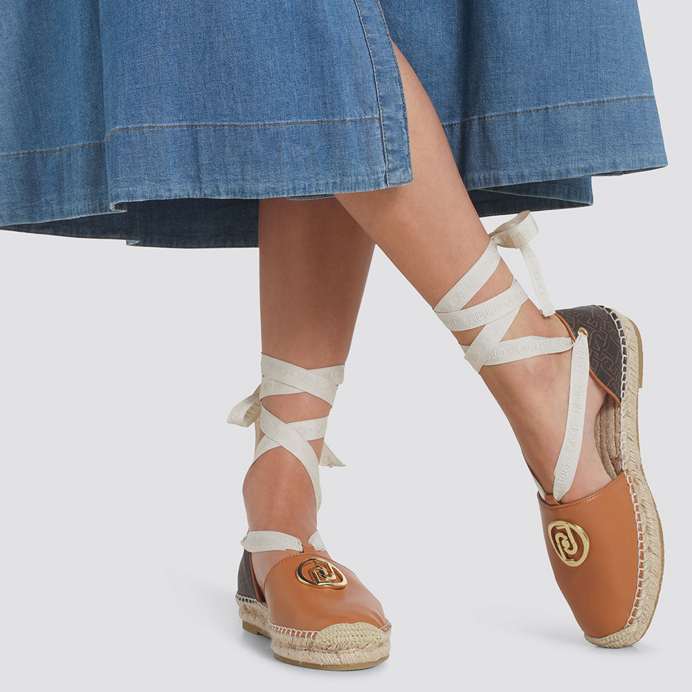 Damenschuhe LIU JO Haselnuss-Espadrilles mit Monogramm-Print