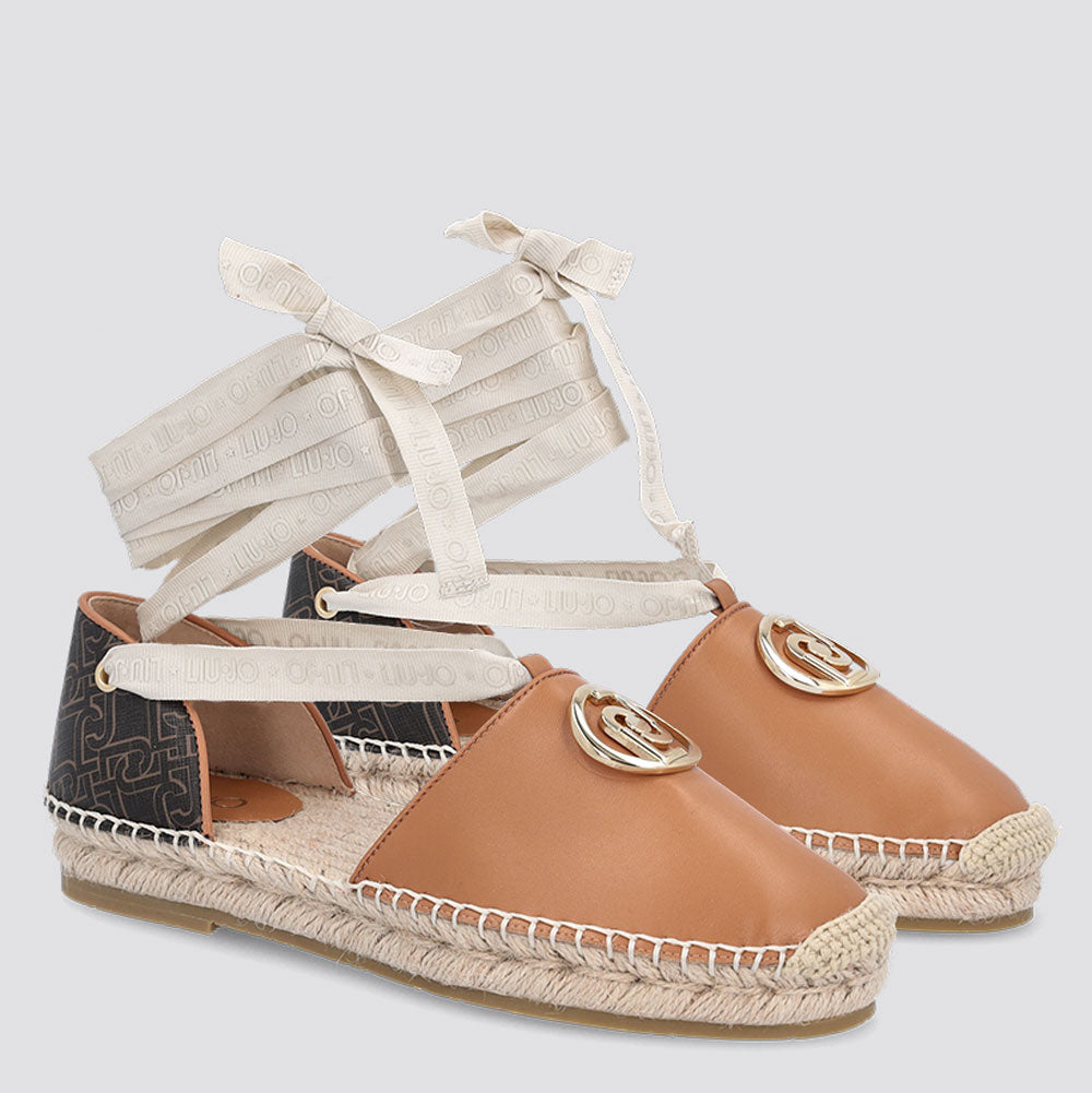 Damenschuhe LIU JO Haselnuss-Espadrilles mit Monogramm-Print