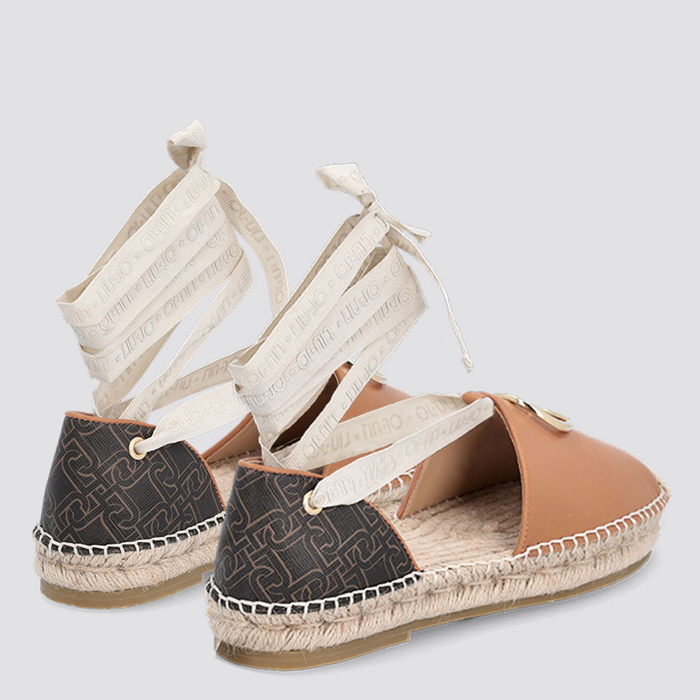 Damenschuhe LIU JO Haselnuss-Espadrilles mit Monogramm-Print