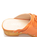 LIU JO Olga 04 Sabot Damenschuhe aus orangefarbenem Leder