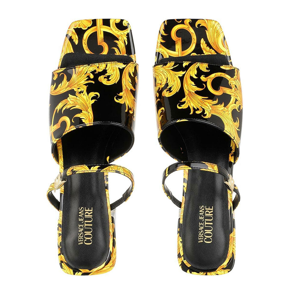 Sandali Donna con Tacco Versace Jeans Couture linea Twiggy colore Nero - Gold