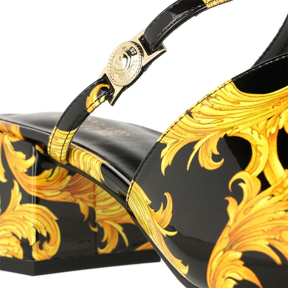 Sandali Donna con Tacco Versace Jeans Couture linea Twiggy colore Nero - Gold