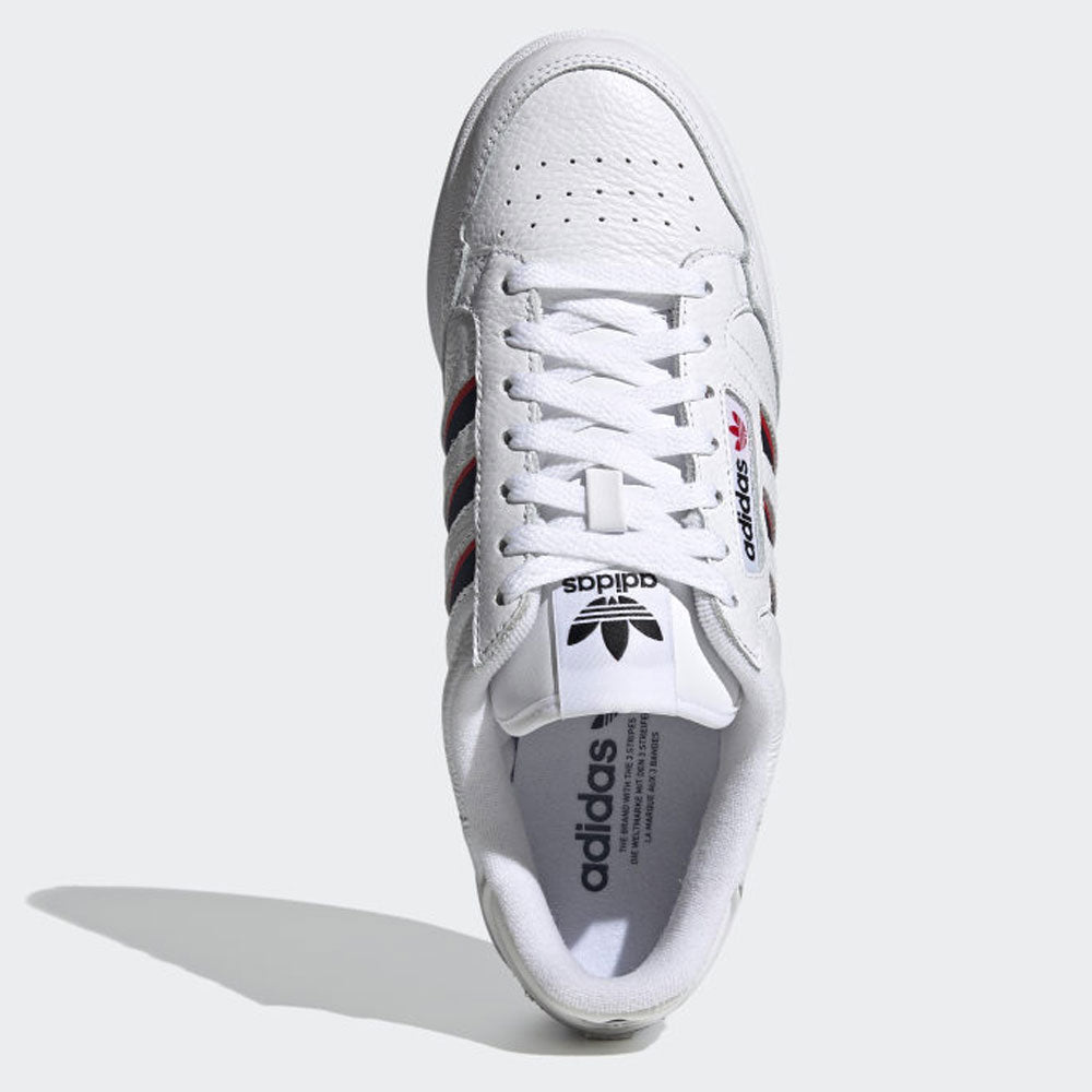 Scarpe Uomo ADIDAS Sneakers linea Continental 80 Stripes Bianco Blu Navy e Rosso