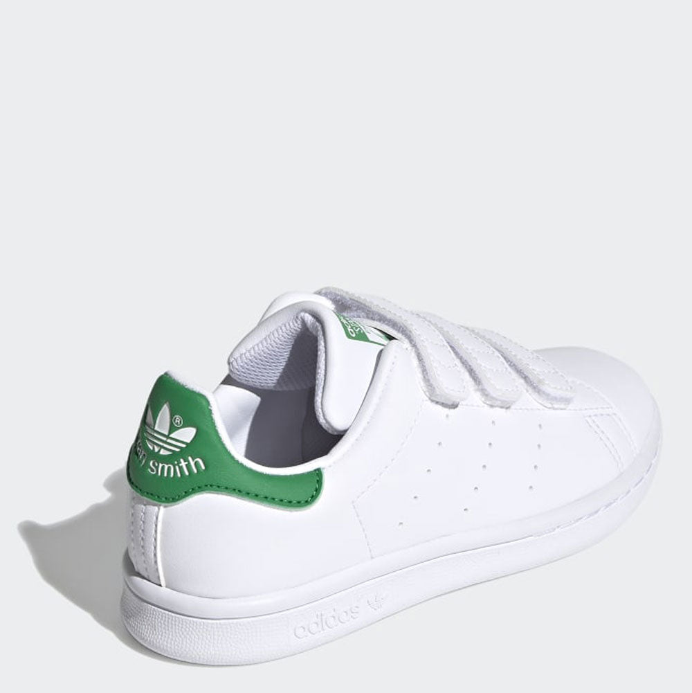 Scarpe Bambino ADIDAS Sneakers linea Stan Smith CF C con Strappi colore Bianco e Verde a sconto Cuoieriashop