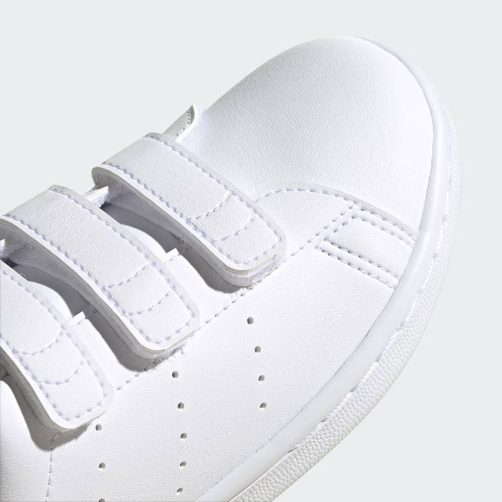 Scarpe Bambino ADIDAS Sneakers linea Stan Smith CF C con Strappi colore Bianco e Verde