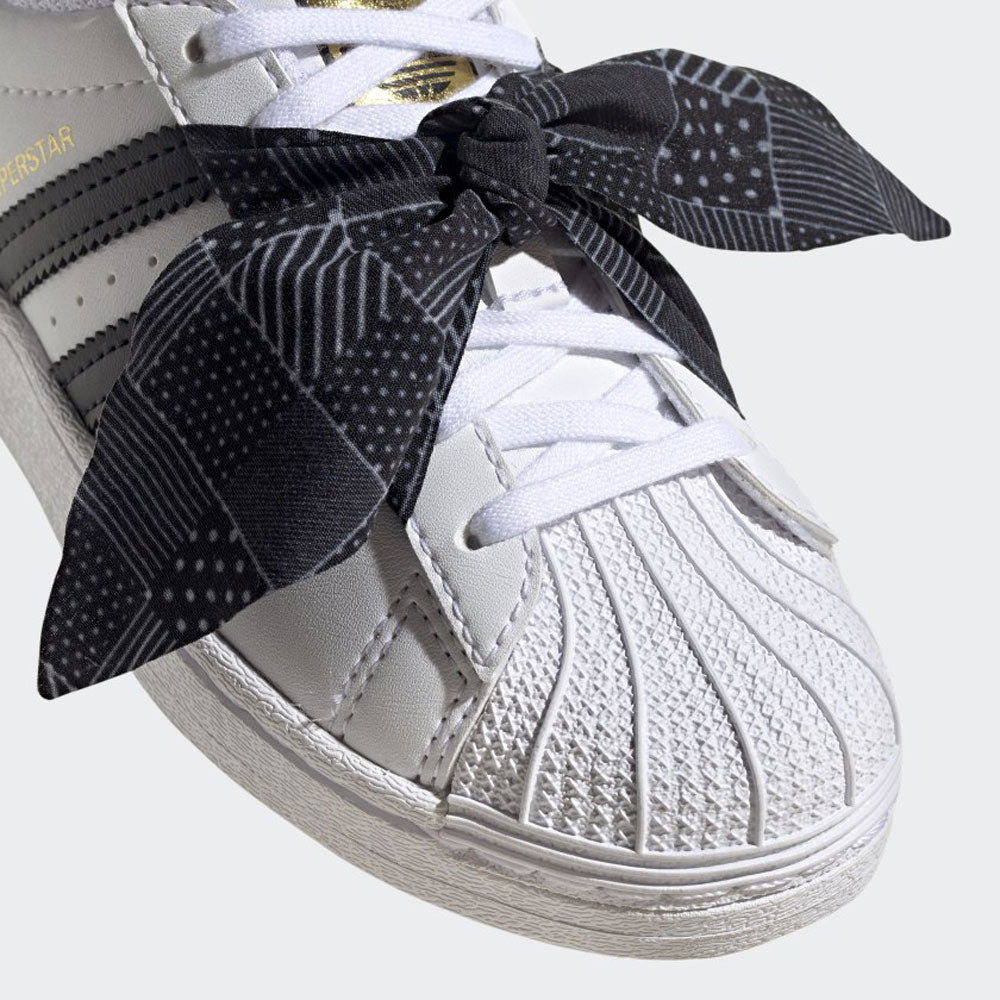 Scarpe Bambina ADIDAS Sneakers linea Superstar C colore Bianco e Nero con Fiocco a Pois