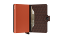 Porta Carte con Clip SECRID linea Miniwallet Optical in Pelle Brown-Orange con RFID