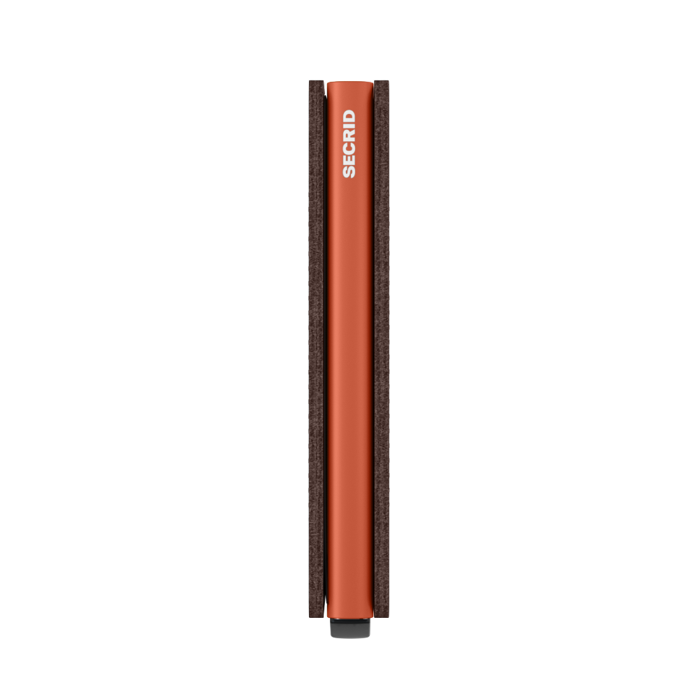 Porta Carte SECRID linea Slimwallet Optical in Pelle Brown-Orange con RFID