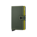 Porta Carte con Clip SECRID linea Miniwallet Matte in pelle Green & Lime con RFID