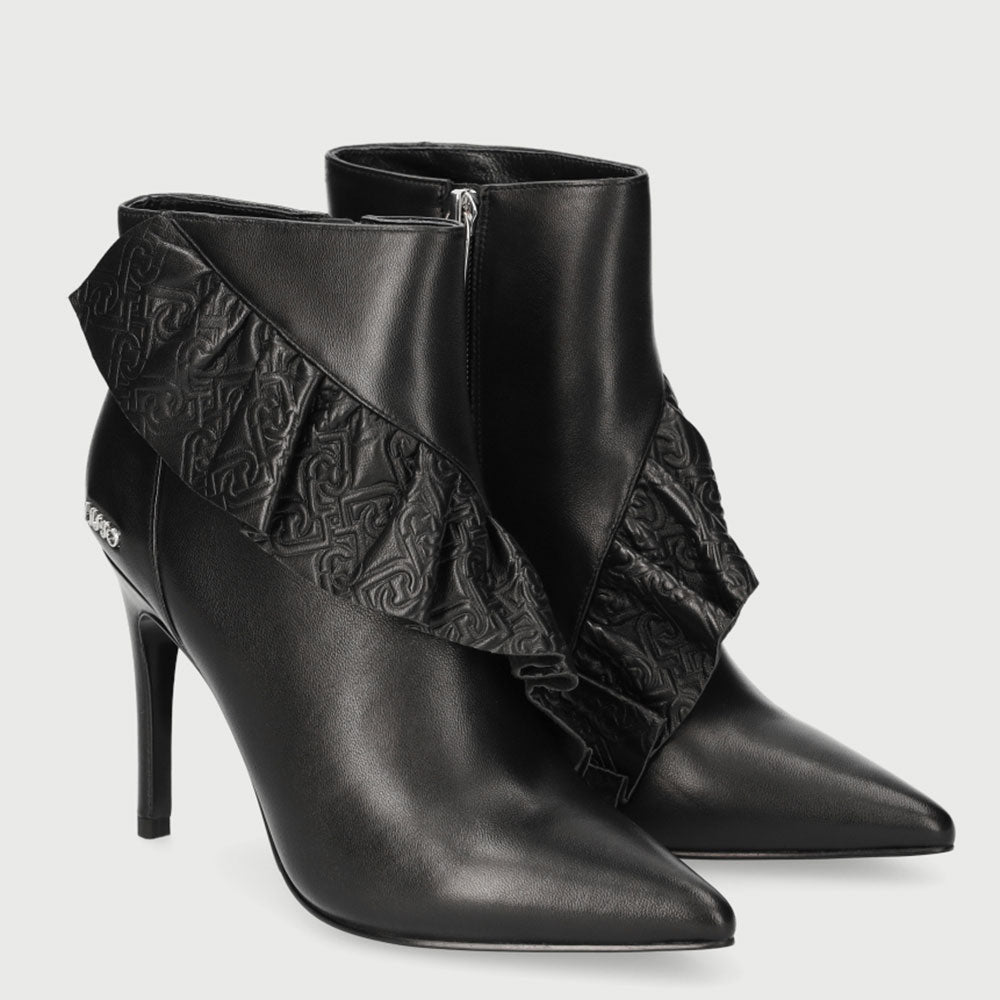 Scarpe Donna LIU JO Stivaletto con Tacco in Pelle Nero