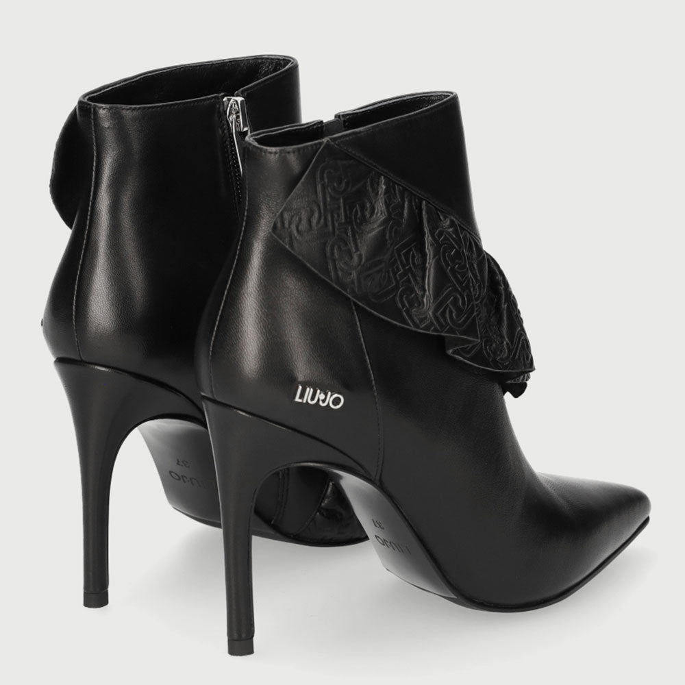 Scarpe Donna LIU JO Stivaletto con Tacco in Pelle Nero