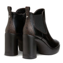 Scarpe Donna LIU JO Stivaletti con Tacco Now 29 in Pelle Nera con Dettaglio Monogram