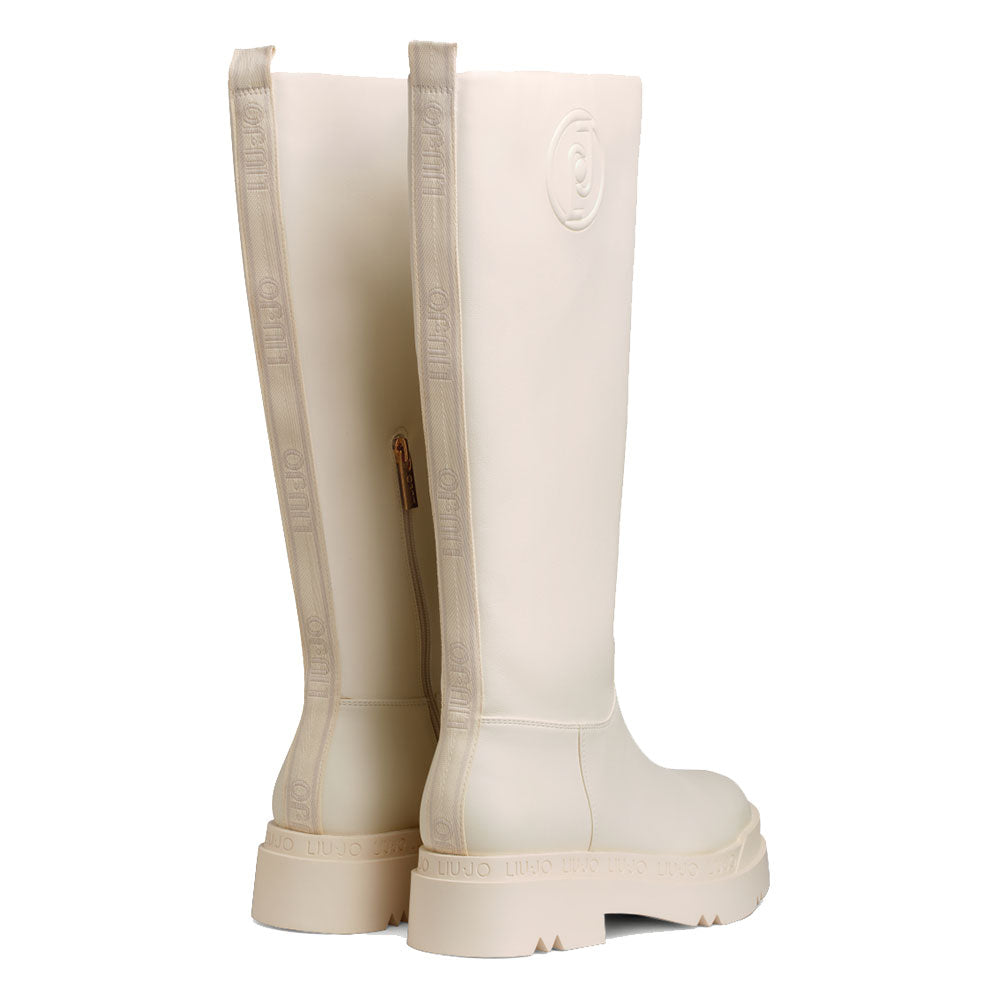 Scarpe Donna LIU JO Stivale Alto Platform Love 26 Avorio con Maxi