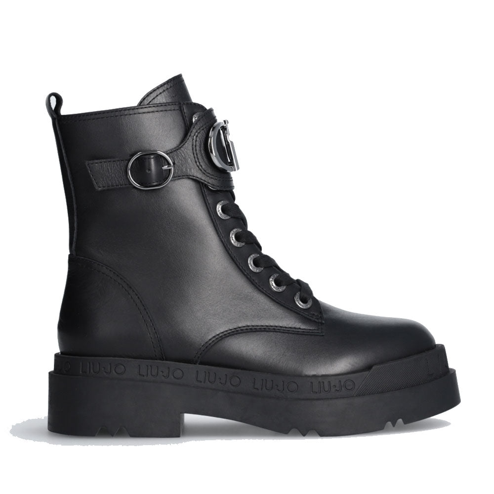 Scarpe Donna LIU JO Rumi 05 Anfibi in Nylon Nero con Ghetta Gioiello Scarpe Donna LIU JO Rumi 05 Anfibi in Nylon Nero con Ghetta Gioiello