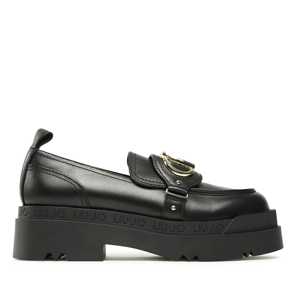 Scarpe Donna LIU JO Love 41 Mocassino Platform in Pelle Nera