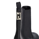 Scarpe Donna LIU JO Carrie 19 Stivaletti Beatles in Pelle Nera con Tacco Largo