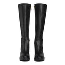 Damenschuhe LIU JO Now 38 High Heel Stiefel aus schwarzem Leder mit Kette