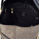 BORBONESE Damen-Umhängetasche Etoile Medium aus Jet Op Nylon, Natur und Schwarz