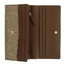 Portafoglio Donna Large con Bottone BORBONESE in Nylon Riciclato linea Jet Op Beige Brown