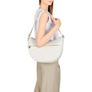 Borsa a Tracolla BORBONESE Luna Bag Middle linea Jet Op in Tessuto Color Ghiaccio