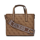 Damenhandtasche mit Schultergurt GUESS Latona Mini Line, Milchfarbe, Logo