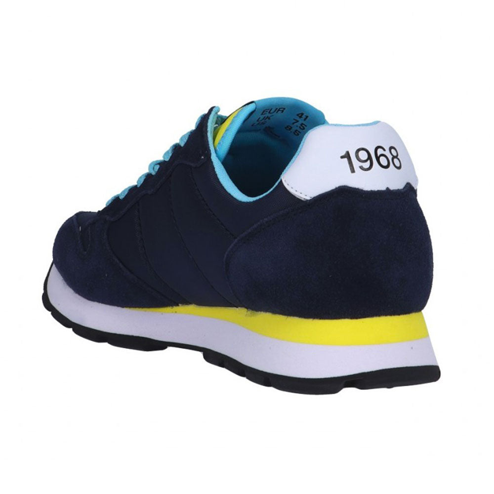 Scarpe Uomo Sun68 Sneakers Tom Solid Nylon colore Navy Blue - Giallo