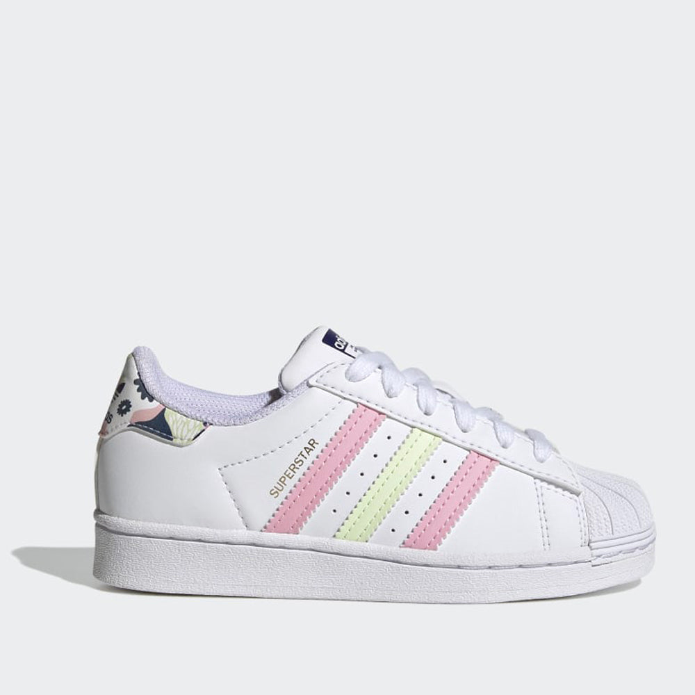 Scarpe Bambina ADIDAS Sneakers linea Superstar C colore Bianco e Corallo