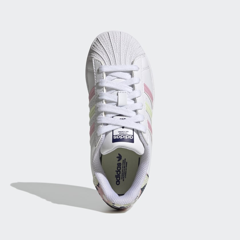 Scarpe Bambina ADIDAS Sneakers linea Superstar C colore Bianco e Corallo