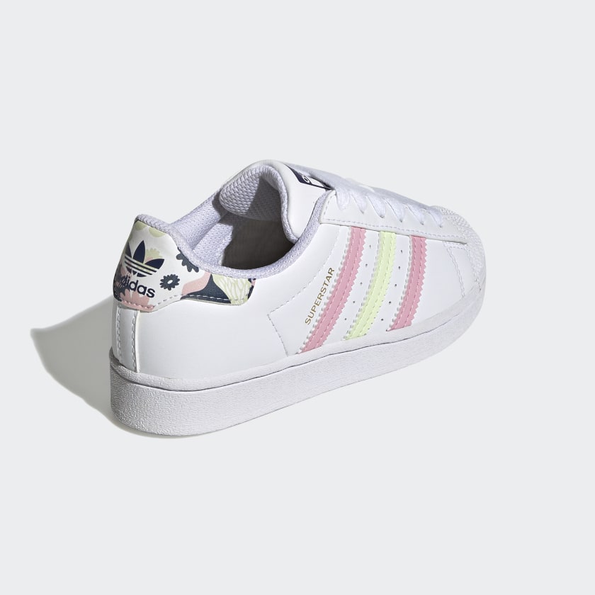 Scarpe Bambina ADIDAS Sneakers linea Superstar C colore Bianco e Corallo
