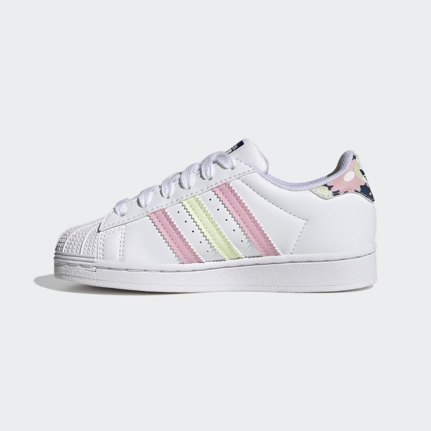 Scarpe Bambina ADIDAS Sneakers linea Superstar C colore Bianco e Corallo