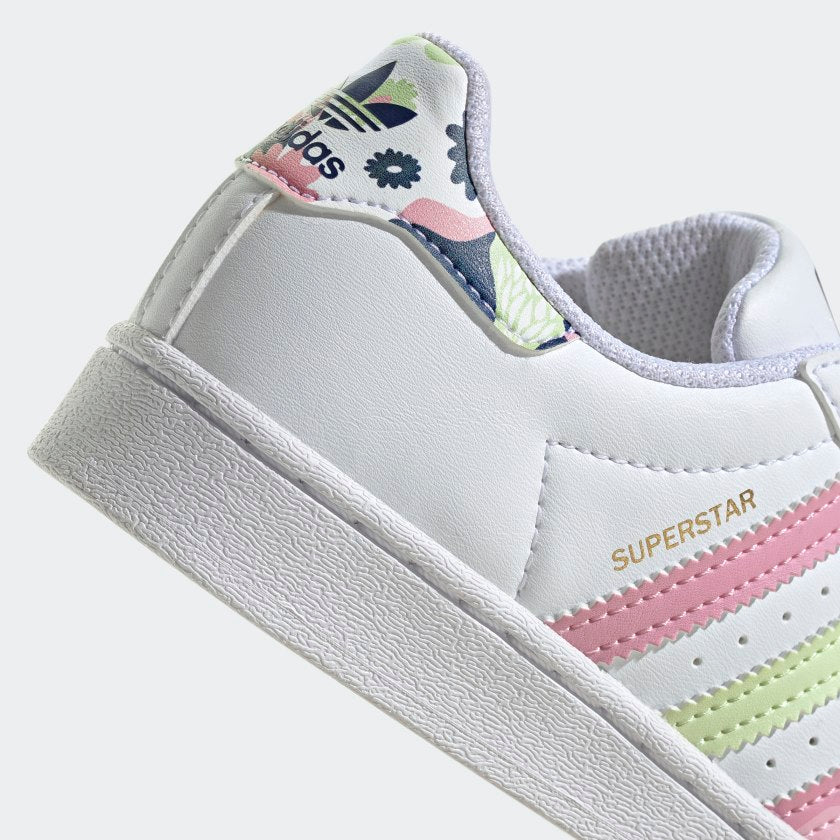 Scarpe Bambina ADIDAS Sneakers linea Superstar C colore Bianco e Corallo