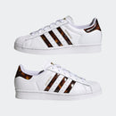 Scarpe Donna ADIDAS Sneakers linea Superstar W in Pelle colore Bianco e Marrone Tartarugato