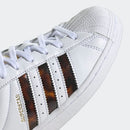 Scarpe Donna ADIDAS Sneakers linea Superstar W in Pelle colore Bianco e Marrone Tartarugato