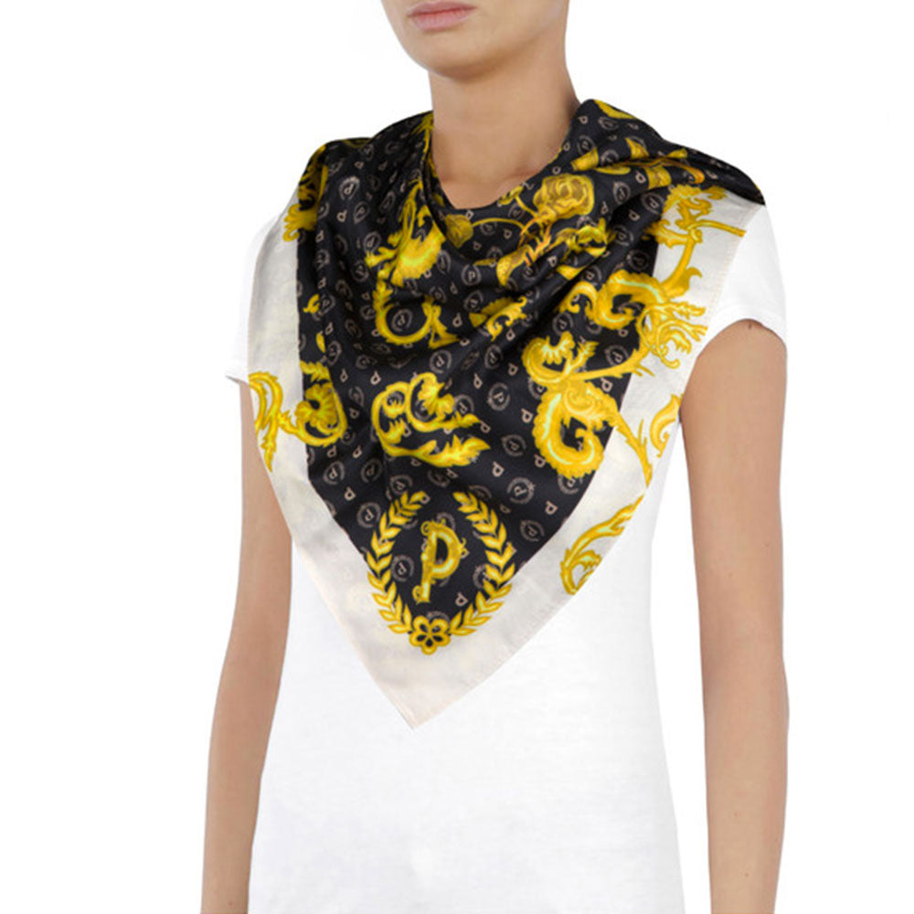 Foulard Donna POLLINI stampa Heritage Baroque Nero a sconto