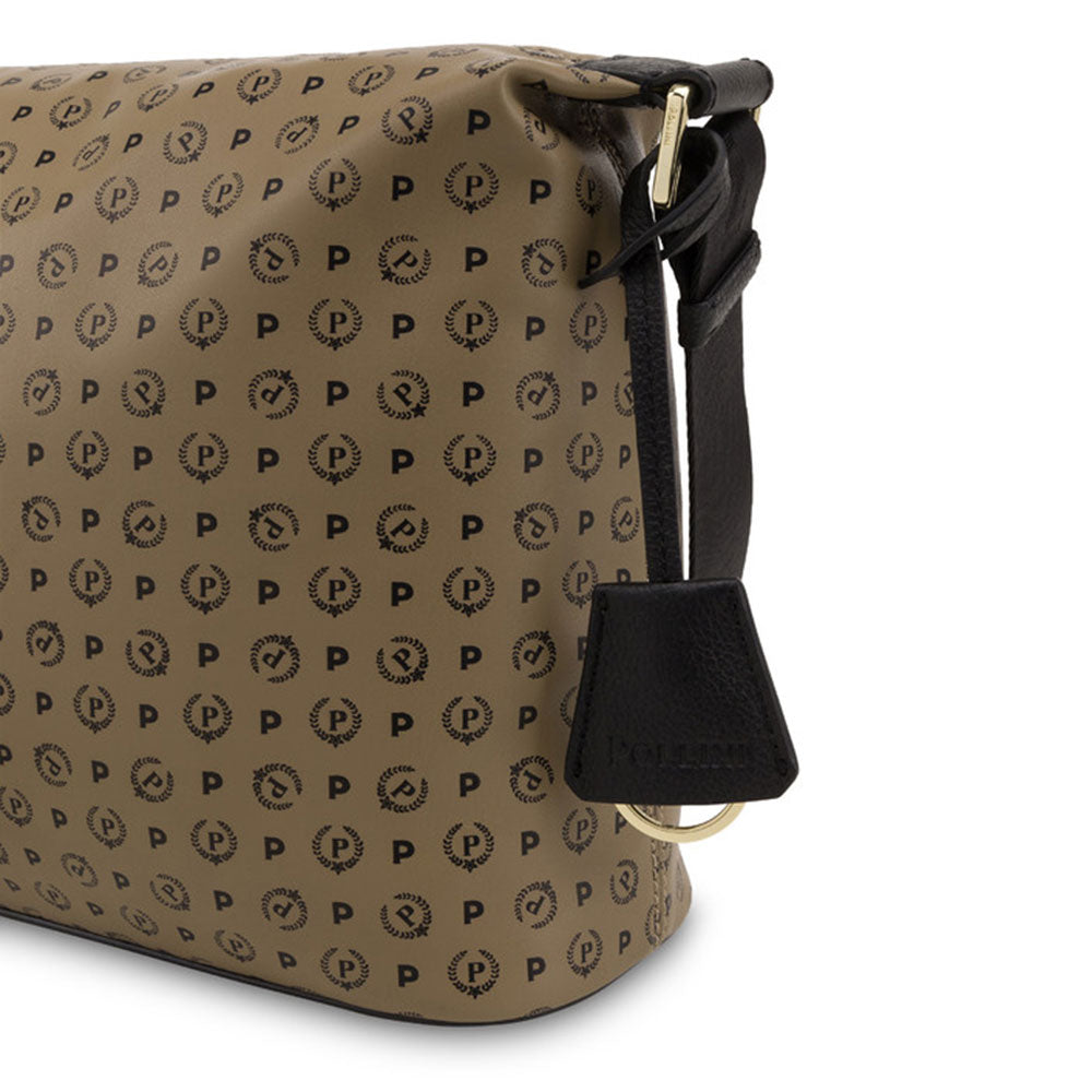 Pollini Borsa A Spalla Da Donna Con Pattern Logo All Over E Manico In Nylon Jacquard Avorio Blu 158024172 Pollini Borsa A Spalla Da Donna Con Pattern Logo All Over E Manico In Nylon Jacquard Avorio Blu 158024172