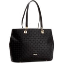 Women's Black Tote Bag POLLINI Heritage Embossed