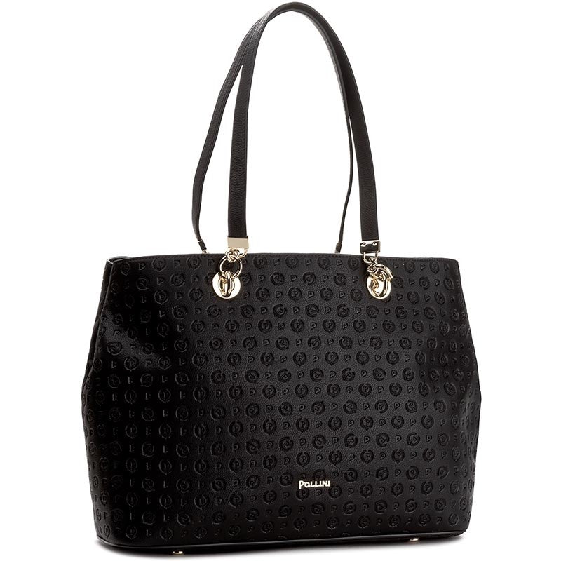 Women's Black Tote Bag POLLINI Heritage Embossed