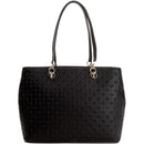 Women's Black Tote Bag POLLINI Heritage Embossed