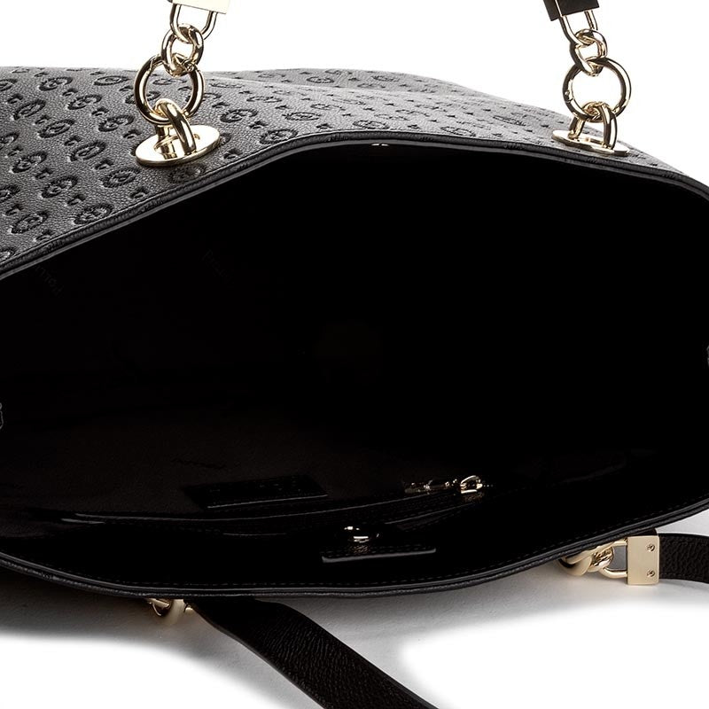 Women's Black Tote Bag POLLINI Heritage Embossed